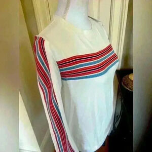 Petallush long sleeve tee NWT. White crew neck with stripes great for fsll